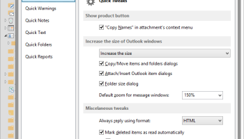 ReliefJet Quicks for Outlook screenshot