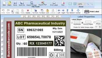 Healthcare Barcode Labeling Tool screenshot