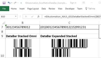 Excel GS1 DataBar Barcode Generator screenshot
