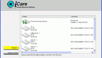 iCare Format Recovery screenshot
