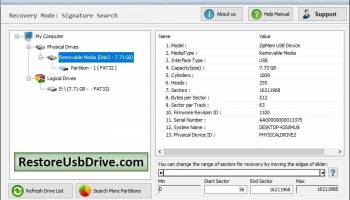 Restore USB Drive Software screenshot