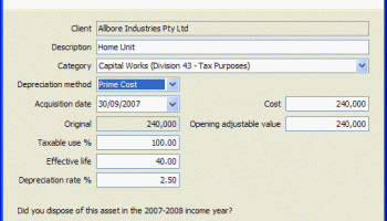 Depreciator screenshot