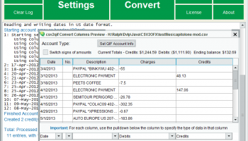 CSV2QIF Convert screenshot