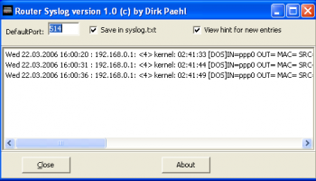 RouterSyslog screenshot