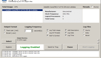 Log CPU Usage screenshot
