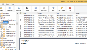 MBOX Mailbox to Zimbra Migration screenshot