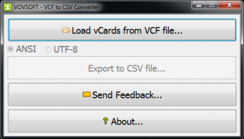 VCF to CSV Converter screenshot