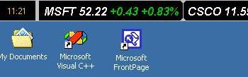 Stock Ticker Application Bar screenshot
