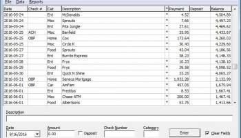Checkbook screenshot
