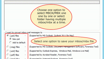 Export MBOX to Outlook PST Tool screenshot