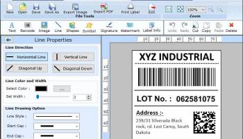 Manufacturing Industry Barcode Label screenshot