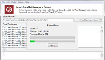 Opera Mail to Outlook Transfer screenshot