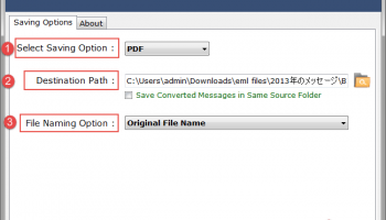 Windows Mail to Adobe PDF Free Software screenshot