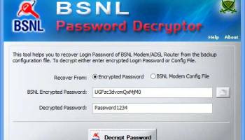 BSNL Password Decryptor screenshot