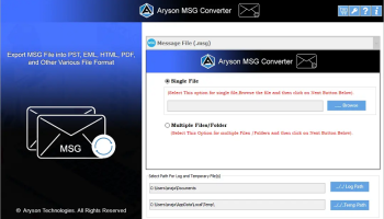 Aryson MSG to EML Converter screenshot