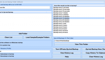 Automatic Zip and Backup Folder Software screenshot
