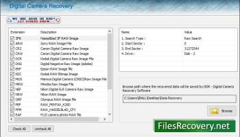Camera Photo Files Recovery Software screenshot