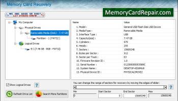 Memory Card Data Repair Software screenshot