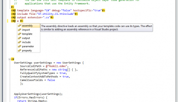 Devart T4 Editor for Visual Studio 2015 screenshot