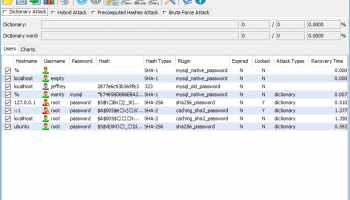 JRecoverer for MySQL Passwords screenshot