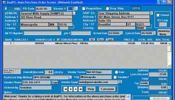 AnyPO III: Purchase Order System screenshot
