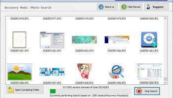Memory Card Restore Application screenshot