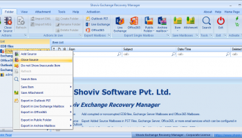 EDB Recovery screenshot