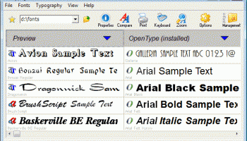 Typograf font manager screenshot