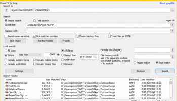 Portable grepWin screenshot