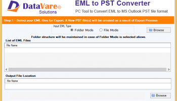 DataVare EML to PST Converter Export screenshot