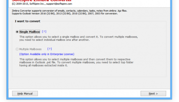 Zimbra to Outlook screenshot