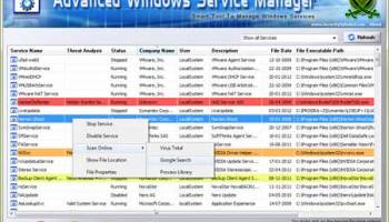Advanced Win Service Manager screenshot