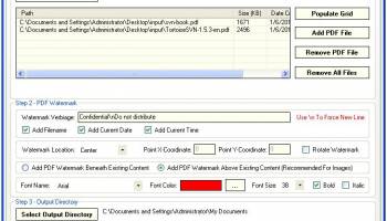 Advanced Bulk PDF Watermark Creator screenshot