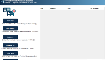 vCard Duplicate Remover screenshot