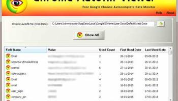 Chrome Autofill Viewer screenshot