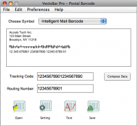 VectoBar Pro Postal Barcode screenshot