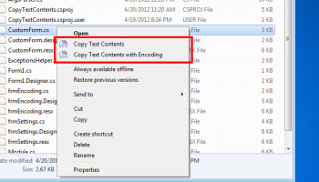 Copy Text Contents screenshot