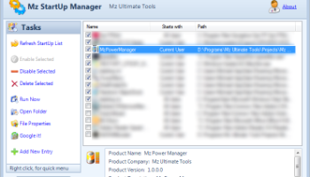 Mz StartUp Manager screenshot