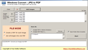 Convert JPG to PDF for Windows screenshot