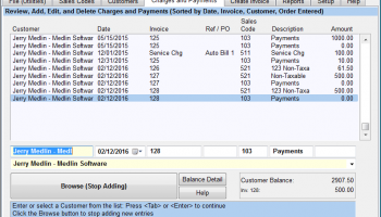 Medlin Accounts Receivable and Invoicing screenshot