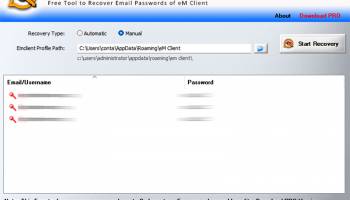 Emclient Password Decryptor screenshot