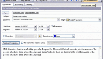 IMI Attendees Print screenshot