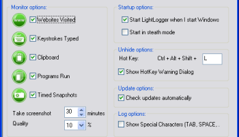 LightLogger Keylogger screenshot