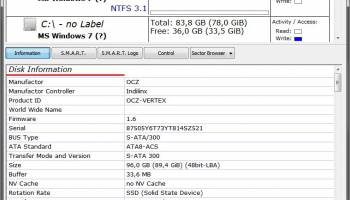 DHE Drive Info screenshot