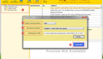 MBOX Files to RTF Converter screenshot
