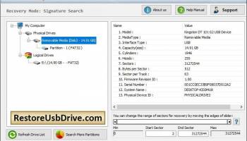 Restore Memory Card Application screenshot