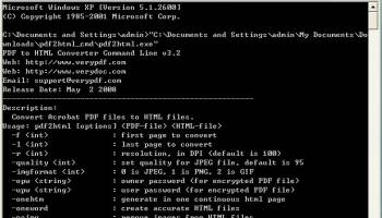 PDF to HTML Converter Command Line screenshot