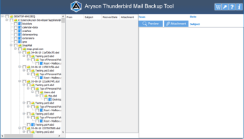 Aryson Thunderbird Backup Tool screenshot