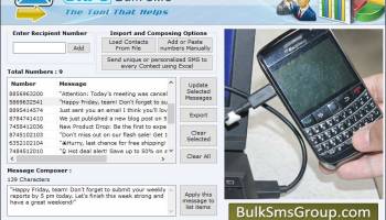 Blackberry Bulk Messaging Software screenshot