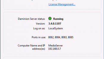Daminion Server screenshot